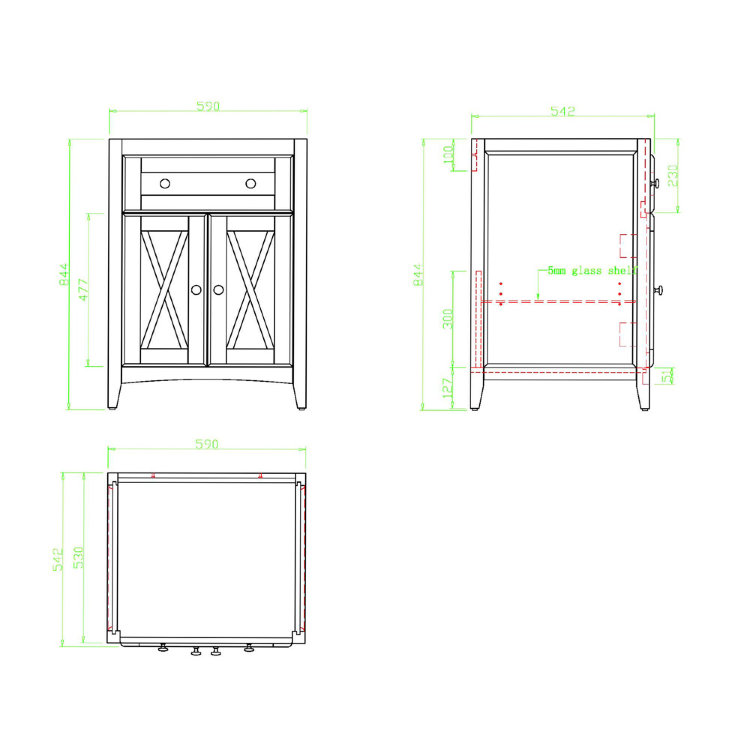 картинка Тумба под раковину с двумя дверцами, цвет орех от магазина Burlington Official