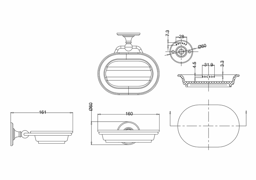 картинка Мыльница керамическая, цвет хром/белый от магазина Burlington Official